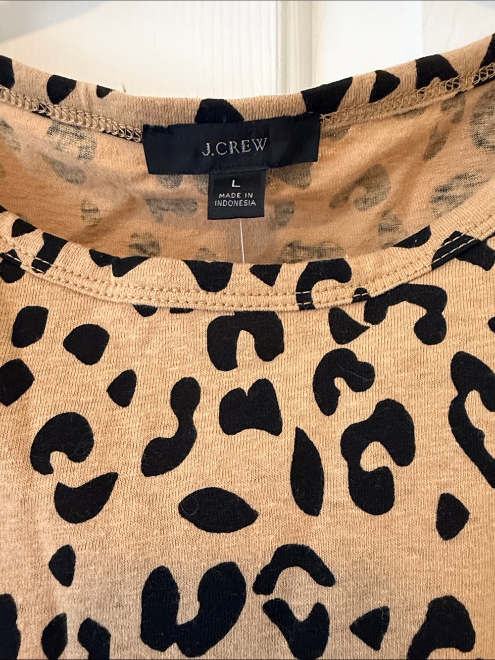 J. Crew Tan and Black Leopard Twist-Front Tank Top - Picture 2 of 5